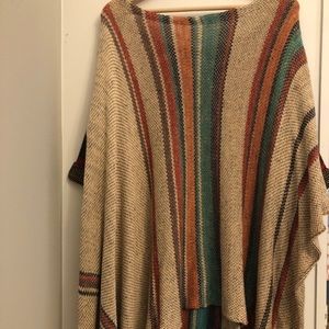 Free People colorful poncho sweater | beautiful!